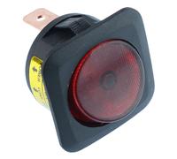 Rosso Illuminato Flangiato Circolare Interruttore a Bilanciere Spst 12V