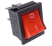 Rosso Illuminato Grande Acceso-Spento Interruttore a Bilanciere 250V Dpst