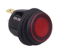 Rosso Impermeabile 230V Illuminato 20mm Rotondo Rocker Interruttore Spst 10A