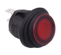 Rosso Impermeabile 24V LED 20mm Interruttore a Bilanciere Rotondo Spst 10A