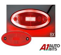 Rosso Lato 16 LED Posteriore Evidenziatore Luci Ovale X8 12V 24V Neon Rimorchio