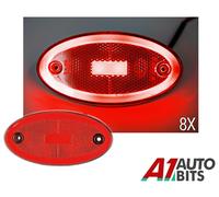 Rosso Lato 16 LED Posteriore Evidenziatore Luci Ovale X8 12V 24V Neon Rimorchio