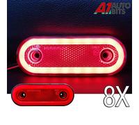 Rosso Lato 20 LED Posteriore Evidenziatore Luci Ovale X8 12V 24V Neon Trailer