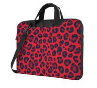 Rosso Leopard Stampa Modello Blu Scuro Borsa Per Laptop Laptop Case 15.6 Pollice Computer Borse Imbottito Della Copertura Del Manicotto Per Le Donne Uomini