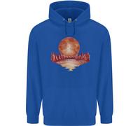 Rosso Luna Lago Universo Rosa Acceso Spazio Uomo Felpa