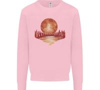 Rosso Luna Lago Universo Rosa Acceso Spazio Uomo Felpa Maglione