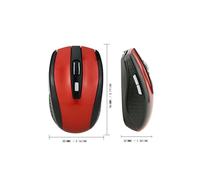 (Rosso) Mouse wireless ottico rosso USB 6D per mouse da gioco per computer portatili Wireless dal design