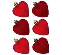 Rosso Natale Decorazione Brillantini / Tinta Unita Bagattelle Cuori Gocce