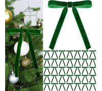 Rosso Natale Velluto Archi di 36 Pezzi - Vintage Matrimonio Velluto Nastro Regalo Archi per Albero Cravatta per Ghirlanda per La Casa Decorazioni per Interni Decorazioni per Esterni (Verde)