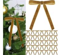 Rosso Natale Velluto Archi di 36 Pezzi - Vintage Matrimonio Velluto Nastro Regalo Archi per Albero Cravatta per Ghirlanda per La Casa Decorazioni per Interni Decorazioni per Esterni (Marrone)