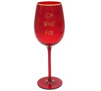 Rosso Natale Vino Vetro con Oro Scritta - Oh What Divertente