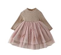 Rosso Nero a quadretti Autumn New Fashionable Baby Girl Mesh Skirt Children Bottoming Outside Long Sleeved Public Main Skirt Catene Gioielli, cachi, 4-5 Jahre