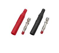 Rosso Nero Connettore a banana da 4 mm Gruppo guaina in plastica completa Tipo di saldatura Cavi Sonda di prova Spine Adattatore a banane(2 Red 2 Black)