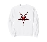 Rosso Nero Evil Devil Eye Leviatano Pentagramma Vettore Felpa