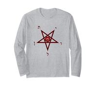 Rosso Nero Evil Devil Eye Leviatano Pentagramma Vettore Maglia a Manica