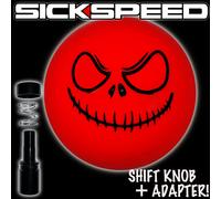 Rosso/Nero Evil Jack Smiley Pomello & Adattatore Per Corvette Auto/Automatico