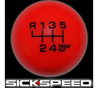 Rosso/Nero Fing Veloce Cambio Pomello Per 6 Rul Velocità Corto Throw 12X1.5 S18