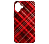 Rosso Nero Rustico Natale Holiday Pattern Casale Cabin Custodia per iPhone 16 Plus