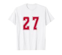 Rosso Numero 27 Uniforme Numerata Squadra Sportivo Maglietta