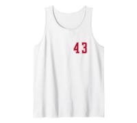Rosso Numero 43 Uniforme Numerata Squadra Sportivo Canotta