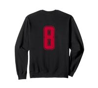 Rosso Numero 8 Uniforme Numerata Squadra Sportivo Felpa