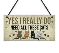 Rosso Ocean Really Do bisogno di tutti QUESTI Gatti Sign Home Funny Crazy Cat Lady Sign Pet Lover Regalo