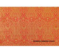 Rosso Oro Damasco Jacquard Broccato Paisley Tessuto Cucito (130 IN Sold Da 4.6m