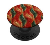 Rosso Oro Verde Astratto Island Pattern Geometrico Onda Design PopSockets PopGrip Adesivo