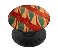 Rosso Oro Verde Astratto Island Pattern Geometrico Onda Design PopSockets PopGrip Adesivo