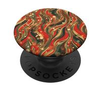 Rosso Oro Verde Astratto Island Pattern Geometrico Onda Design PopSockets PopGrip Adesivo
