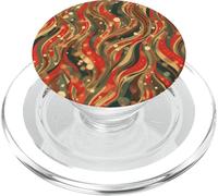 Rosso Oro Verde Astratto Island Pattern Geometrico Onda Design PopSockets PopGrip per MagSafe