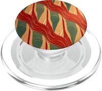 Rosso Oro Verde Astratto Island Pattern Geometrico Onda Design PopSockets PopGrip per MagSafe