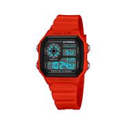 (Rosso) Orologio digitale da uomo impermeabile 50M SYNOKE Orologi da polso alla moda con luce a LED
