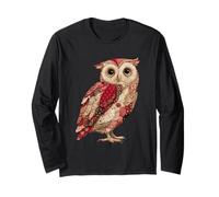 Rosso Patchwork Gufo Quilting Cucire Estetica Maglia a Manica