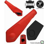 ROSSO PELLE CUFFIA FRENO MANO + PLASTICA TELAIO PER JAGUAR XJ8 XJR X308 97-03