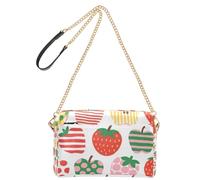 Rosso Pois Fragole Moda Piccole Borse A Tracolla Per Le Donne In Pelle Vegana Delle Donne Casual Borse A Tracolla Impermeabile