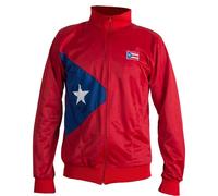 Rosso Puerto Rico Bandiera Nazionale Caraibi Giacca Tuta Maglione Uomo Top Zip