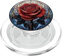 Rosso Rosa Fiore Floreale Motivo Stampa PopSockets PopGrip per MagSafe