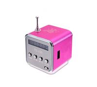 (Rosso rosa) TD-V26 Mini radio FM portatile Altoparlanti e ricevitore Supporto scheda TF Micro USB
