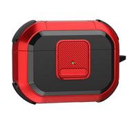 (Rosso-Rosso) Custodia antiurto per Apple AirPods Pro con lucchetto, moschettone per auricolari TWS