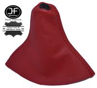 Rosso Scuro Pelle Manuale Ghetta Della Marcia Per Ford Fiesta MK6 Fusion
