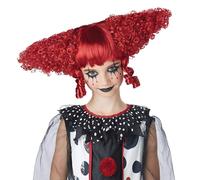 Rosso Scuro Raccapricciante Clown Bambino Costume Parrucca