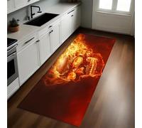 Rosso Scuro Tappeto Cucina 50x180 cm Teschio Orrore Teschio Lavabile Multiuso Resistente Passatoia Cucina Antimacchia Sotto Lavandino Fornelli