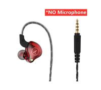 (Rosso senza microfono) Cuffie dinamiche cablate X2, Hi-Fi, bassi potenti, auricolari in-ear, cuffie