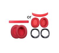 (Rosso) Set da 3 cuffie in pelle con cuscinetti in spugna per Edifier W800BT più accessori per cuffie