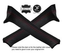 Rosso Stich 2X Porta B Pilastro Trim Pelle Cover Per Delorean DMC-12