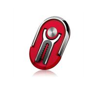 (Rosso) Supporto per anello da dito 2 in 1, supporto per auto con piastra metallica rotante, supporto