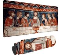 Rosso Tappetino Mouse Gaming 600 x 400 x 4 mm Esteso Tappetino Mouse XXL L'Ultima Cena Mouse Pad con Bordi Cuciti, Impermeabile e Antiscivolo Mousepad Gaming per Accessori Scrivania, Ufficio z-2704