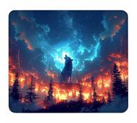 Rosso Tappetino Mouse Piccolo 340x280mm, Tappetini Mouse Gaming Wolf, Mousepad Impermeabile e Antiscivolo, con Bordo Cucito, Pratica e Facile da Pulire, Ufficio, Laptop, PC, Regalo Uomo 6-1331