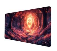 Rosso Tappetino Mouse XXL 1200 x 600 mm, Tappetino Mouse Foresta Mousepad con Bordi Cuciti, Impermeabile Tappeto Scrivania Base in Gomma Antiscivolo Sottomano Scrivania per PC, Laptop -hjw2506QH